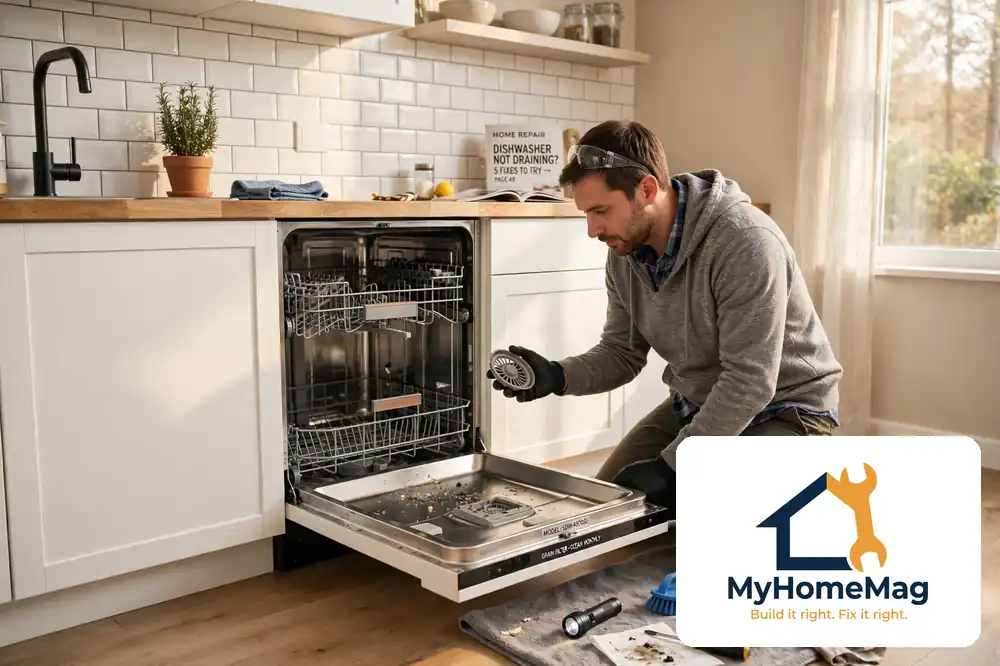Cleaning a dishwasher filter to fix a dishwasher not draining