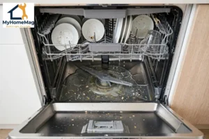 dishwasher not draining water pooling top left