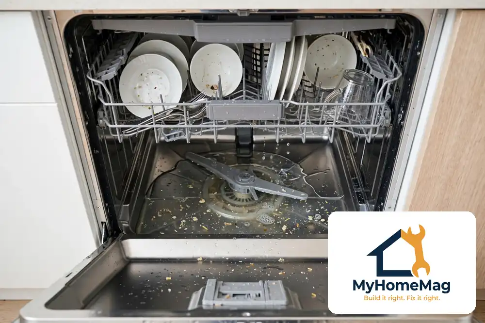 dishwasher not draining water pooling