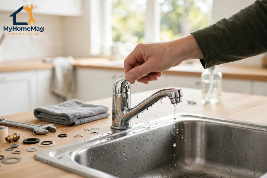 How to fix a dripping tap — reassembling the tap and testing for leaks