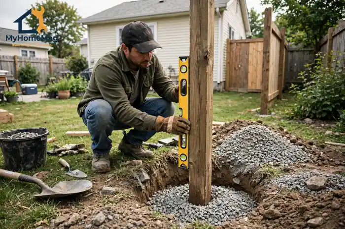 Fence installation cost — setting fence posts