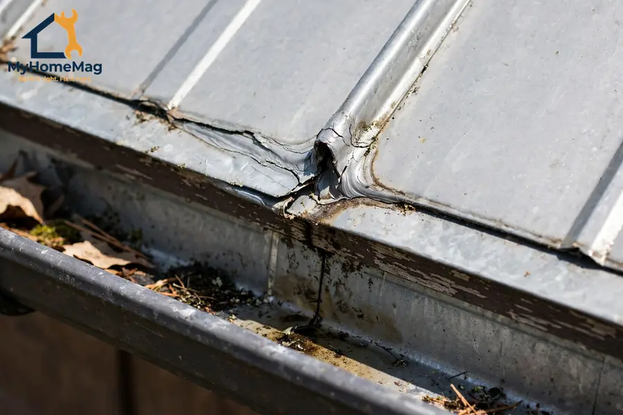 Roof inspection checklist checking gutters and flashing for leaks